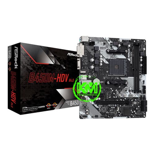 ASROCK B450M-HDV R4.0 DDR4 (AMD) MOTHERBOARD - Image 1