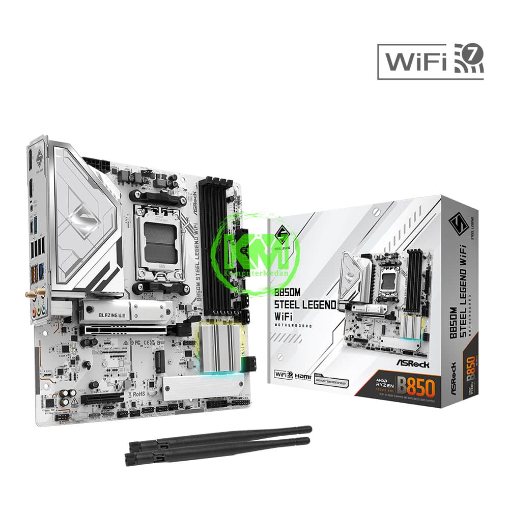 ASROCK B850M STEEL LEGEND WIFI DDR5 (AMD) MOTHERBOARD - Image 1