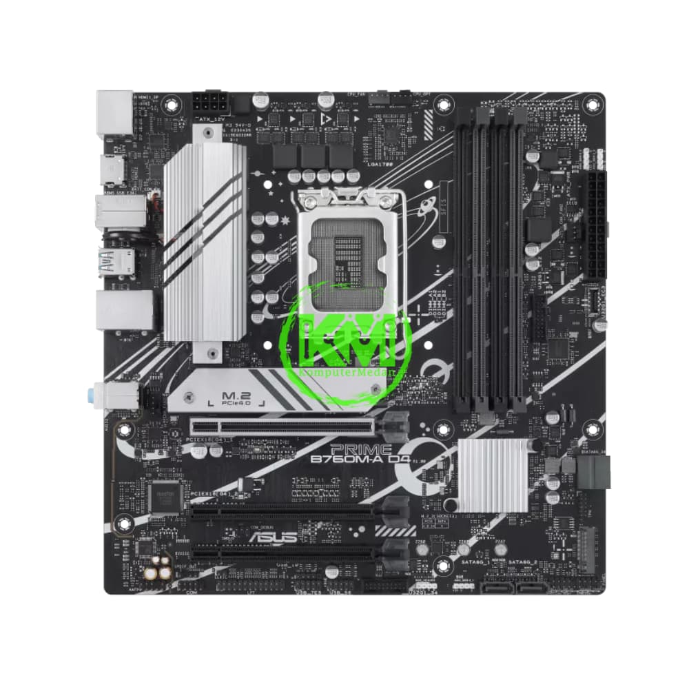 ASUS PRIME B760M-A D4 (White Heatsink) (INTEL) MOTHERBOARD - Image 1