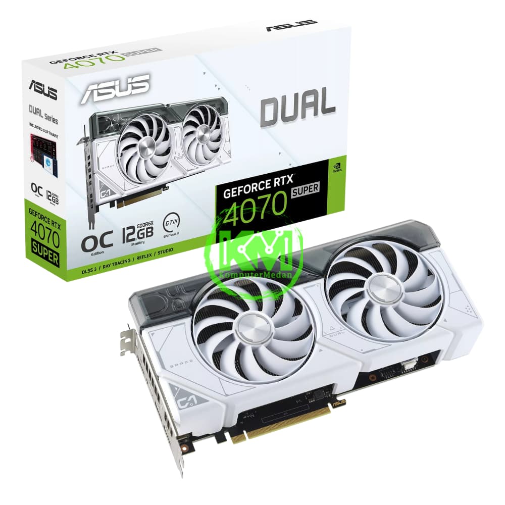 ASUS DUAL RTX 4070 SUPER 12GB OC WHITE VGA (NVIDIA) - Image 1