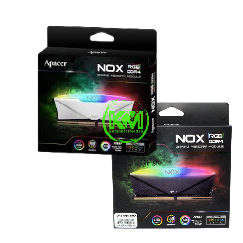 APACER NOX RGB DDR4 2X16GB 3200MHZ BLACK WHITE RAM - Image 1