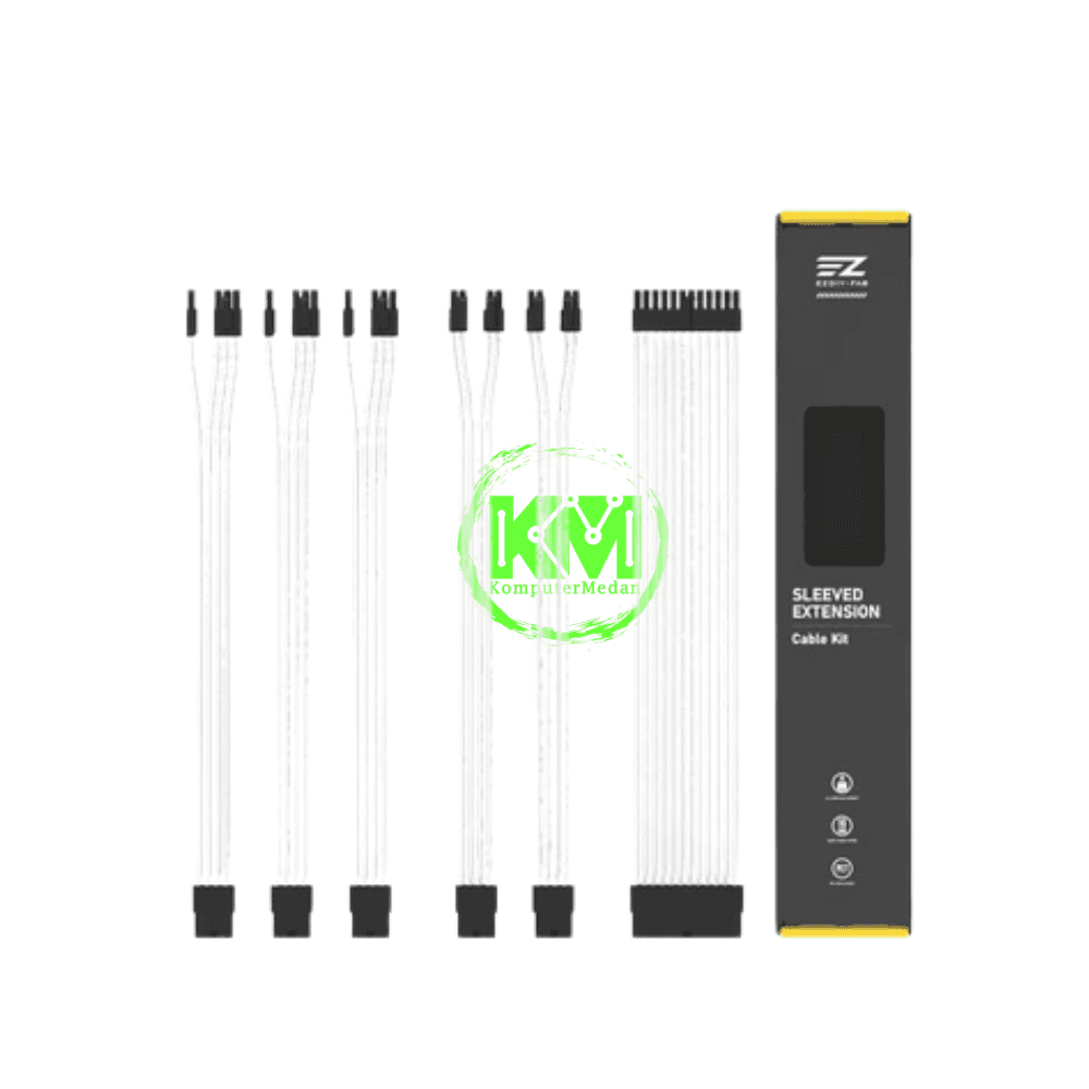 EZDIY-FAB 16 AWG NYLON V2 WHITE BLACK GREY PSU EXTENSIONS - Image 3