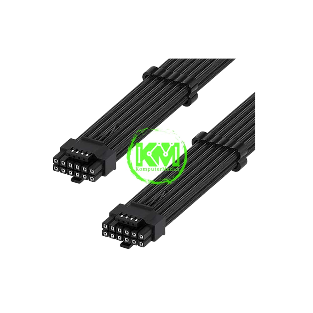 EZDIY-FAB 16AWG 12VHPWR MALE TO MALE 600MM BLACK WHITE BLACK RED EXTENSION CABLE - Image 2