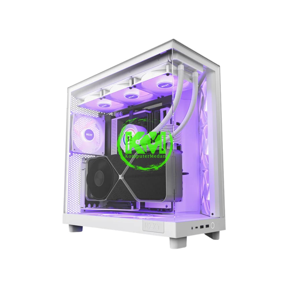 NZXT H6 GLOW RGB WHITE GAMING CASING - Image 1