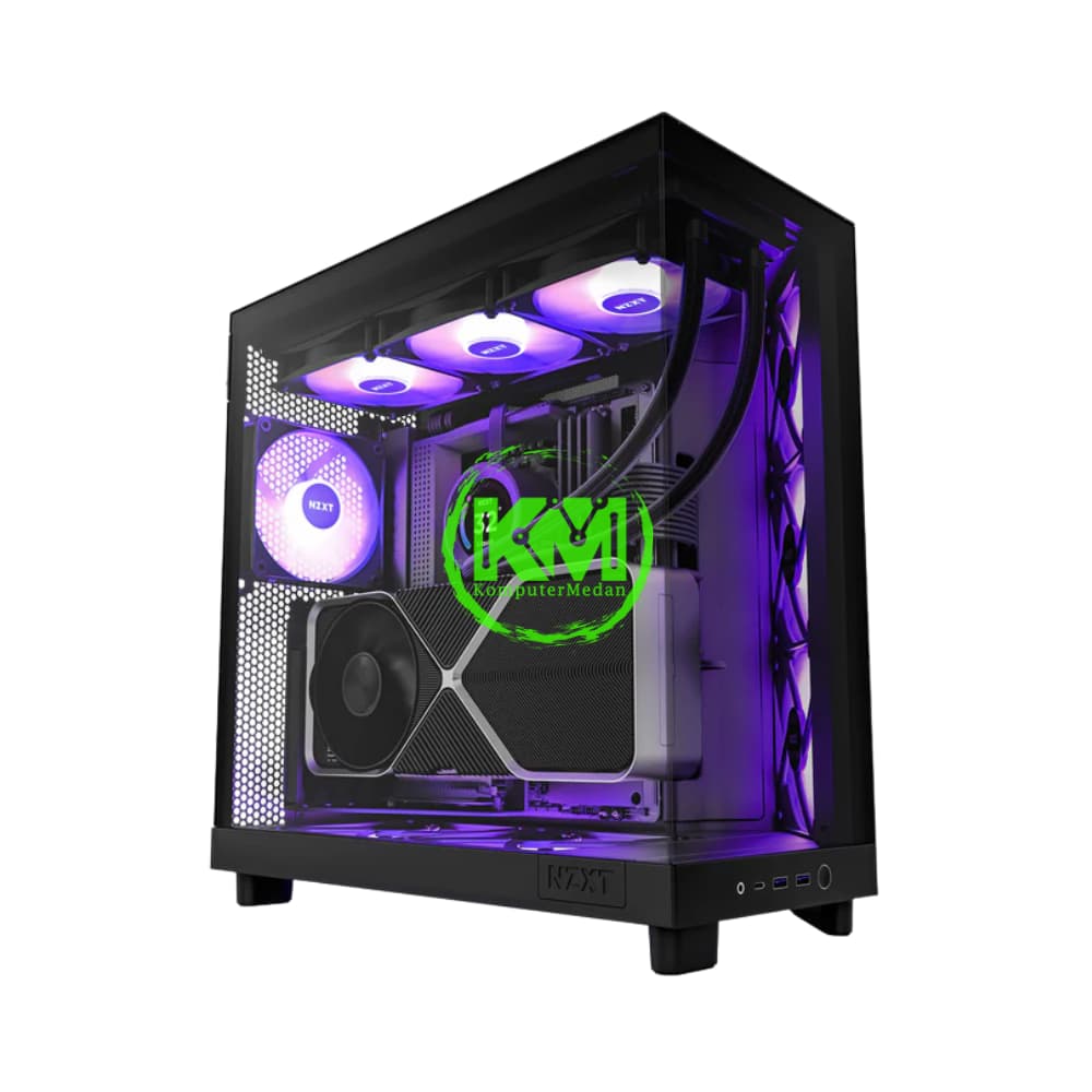 NZXT H6 GLOW RGB BLACK GAMING CASING - Image 1