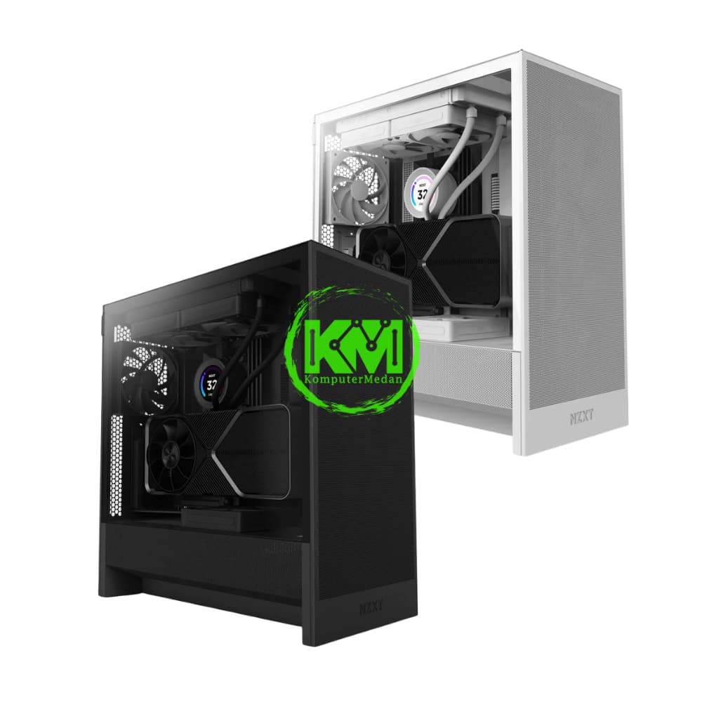 NZXT H5 FLOW BLACK WHITE GAMING CASING - Image 1