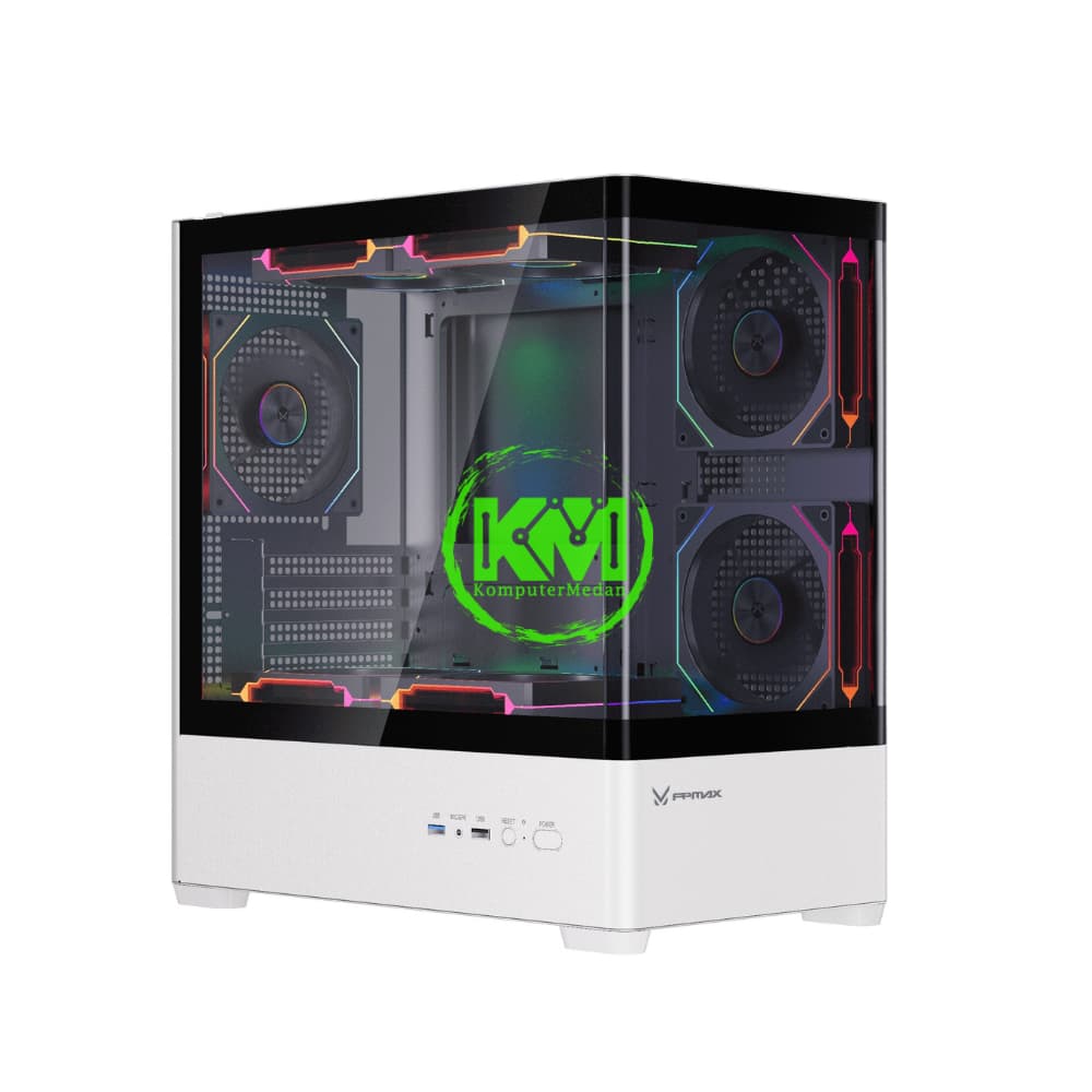 FPMAX R4M NOVA WHITE + 3 FAN GAMING CASING
