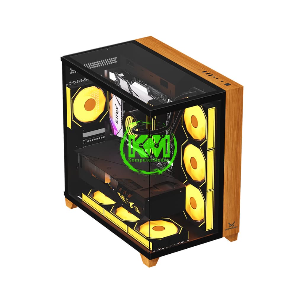 FPMAX CRYSTAL Z9 BLACK + WOOD GAMING CASING - Image 2