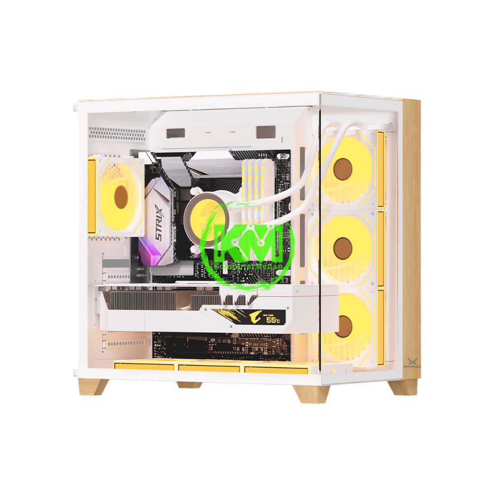 FPMAX CRYSTAL Z9 WHITE + WOOD GAMING CASING - Image 2