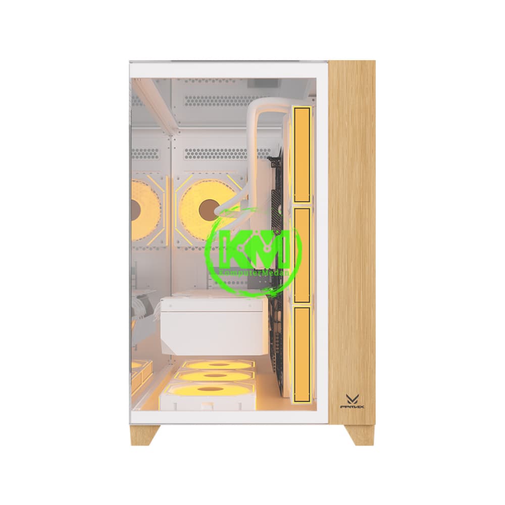 FPMAX CRYSTAL Z9 WHITE + WOOD GAMING CASING - Image 3