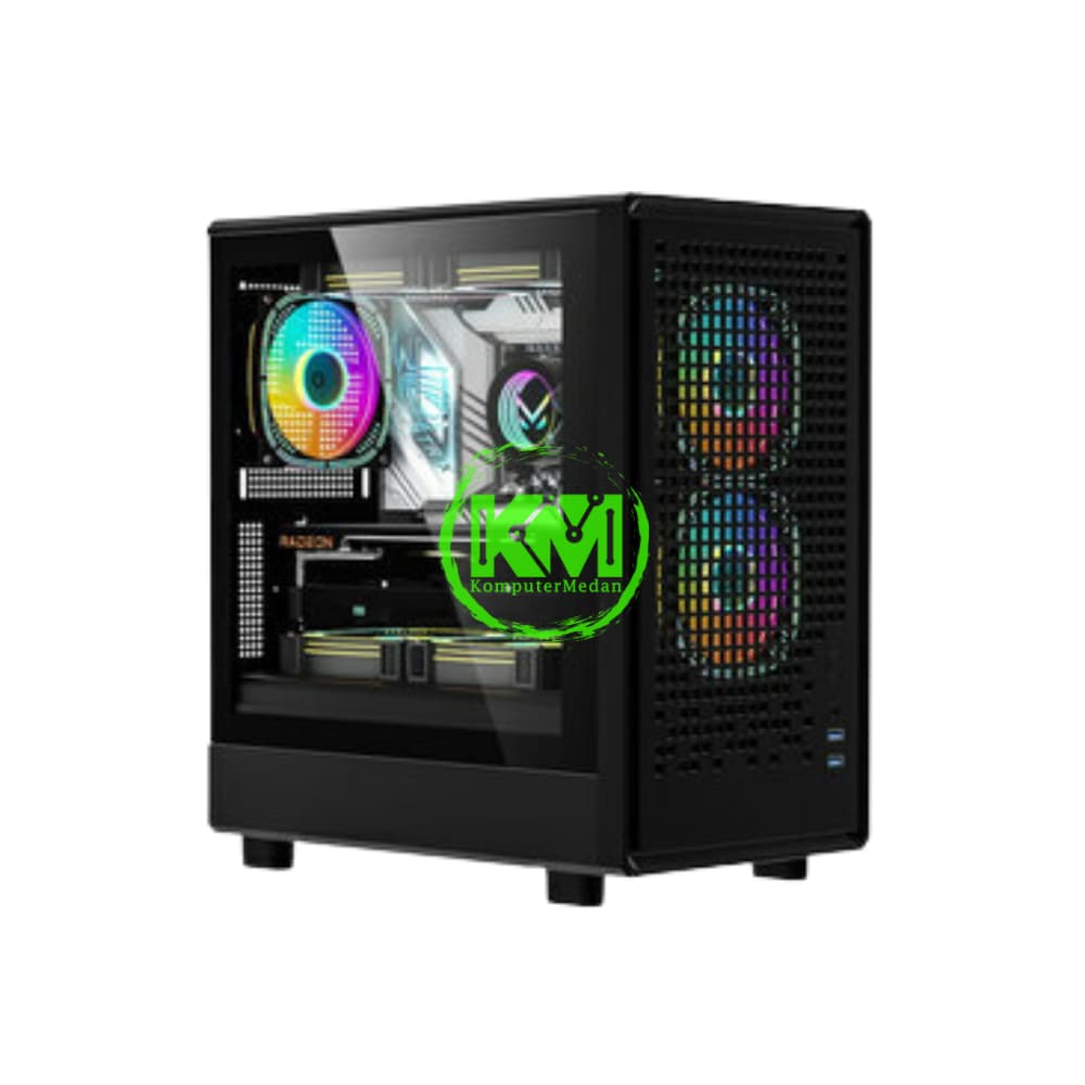 FPMAX AIRMESH G2 BLACK + 3FAN GAMING CASING - Image 1