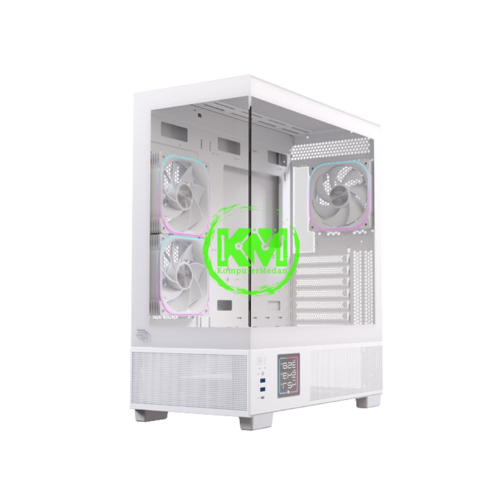 EINAREX PRISMA S500 WHITE +3FAN GAMING CASING - Image 3
