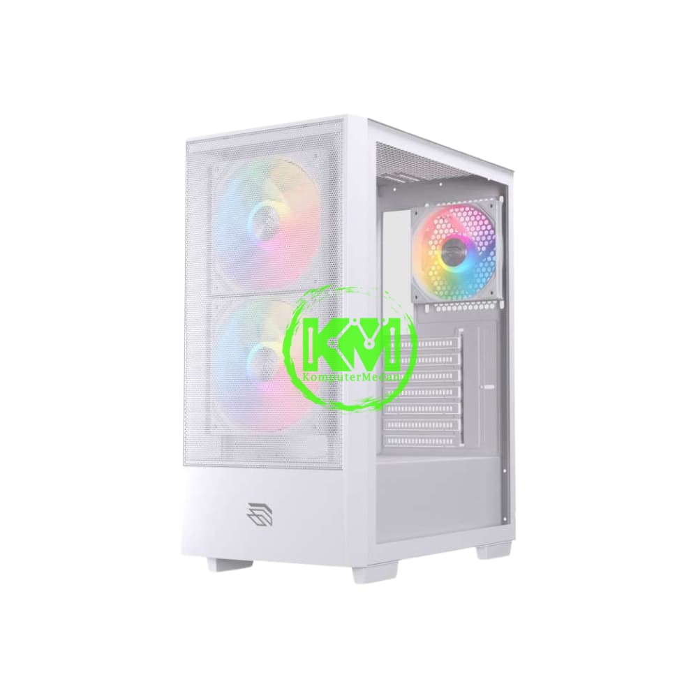 EINAREX P100 WHITE +3 FAN ARGB GAMING CASING - Image 3