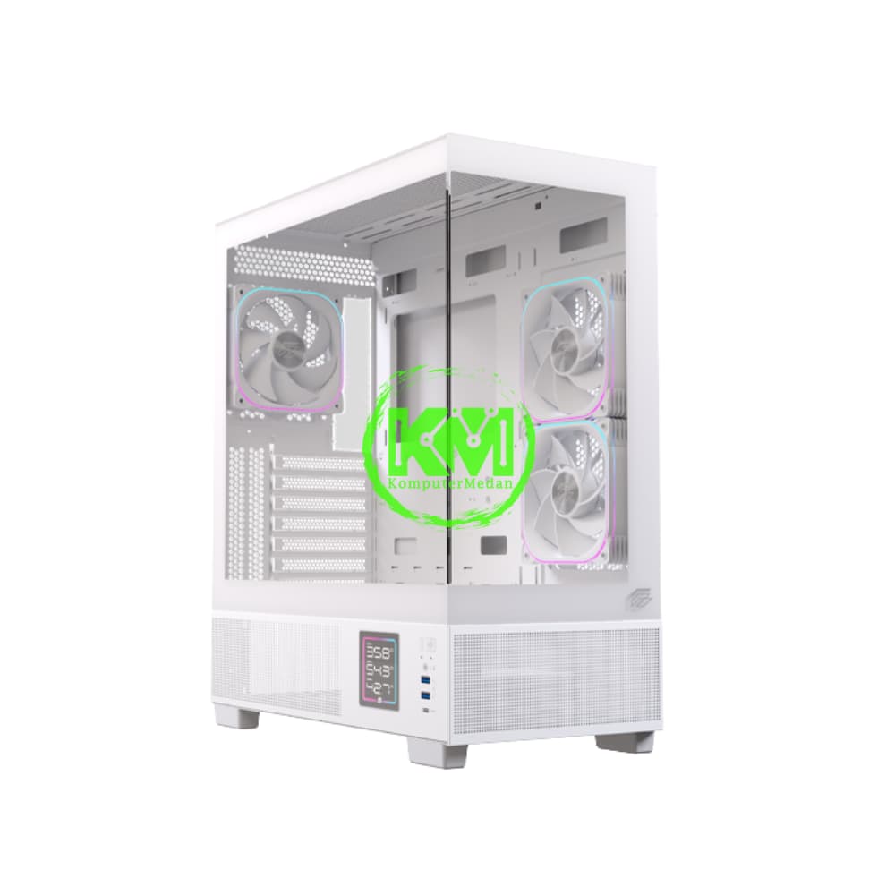 EINAREX PRISMA S500 WHITE +3FAN GAMING CASING - Image 2