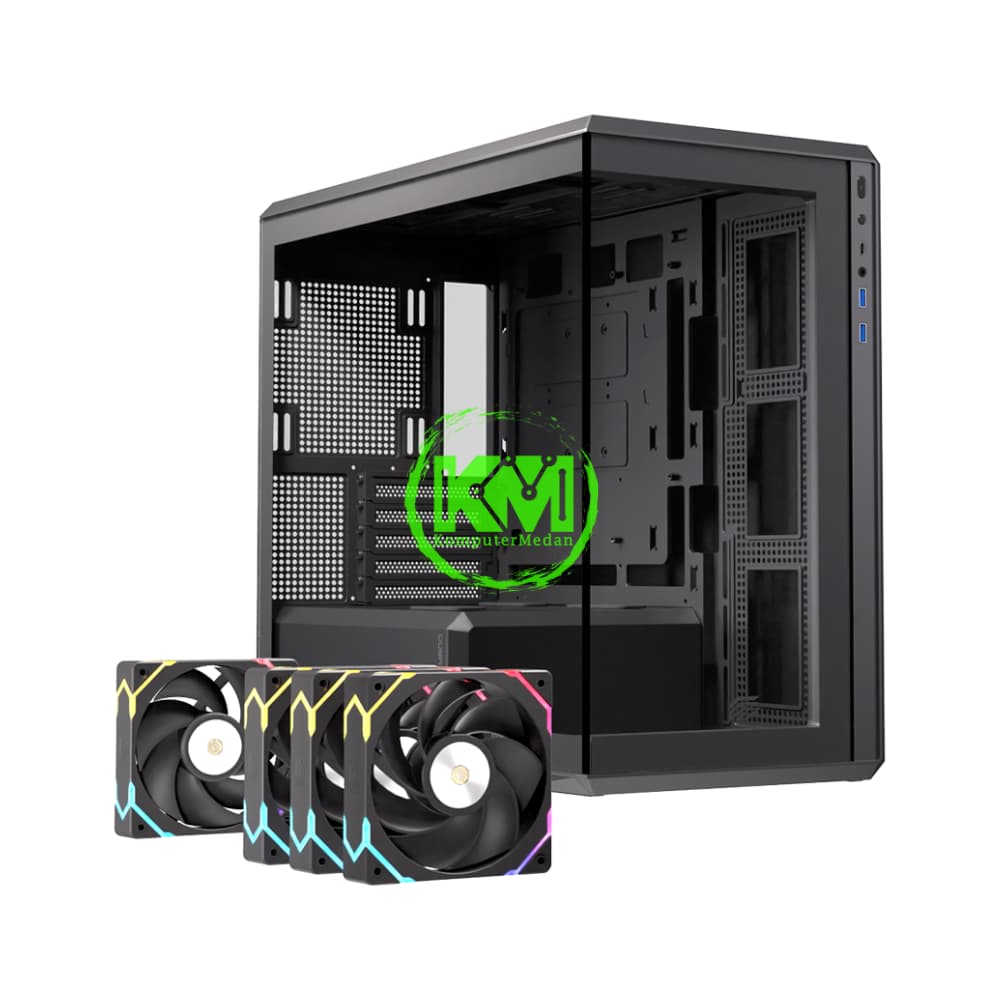 EINAREX ZENITH ZM800 BLACK + 4FAN RGB GAMING CASING - Image 1