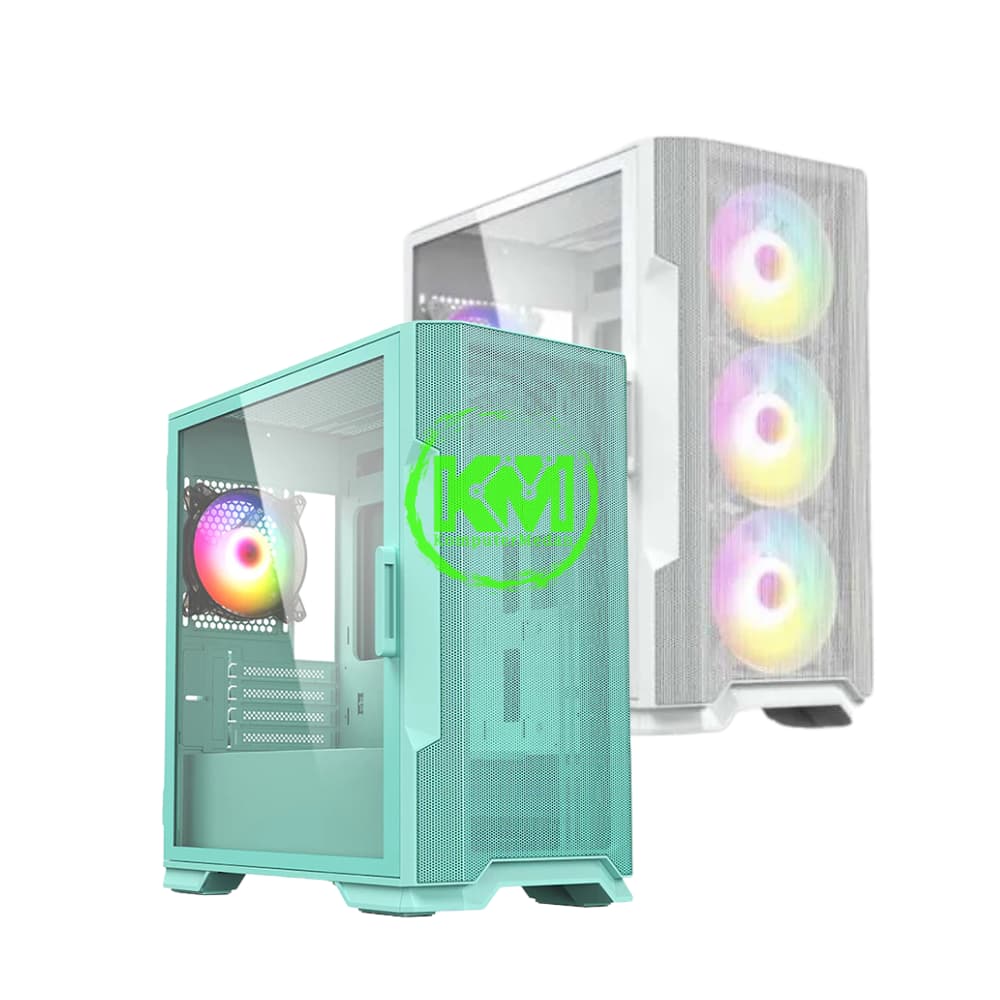 EINAREX M03 MIDNIGHT GREEN WHITE + FAN ARGB GAMING CASING - Image 1