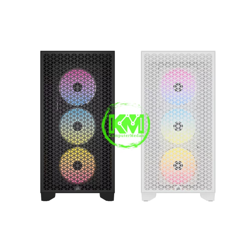 CORSAIR 3000D RGB AIRFLOW BLACK WHITE CASING - Image 2