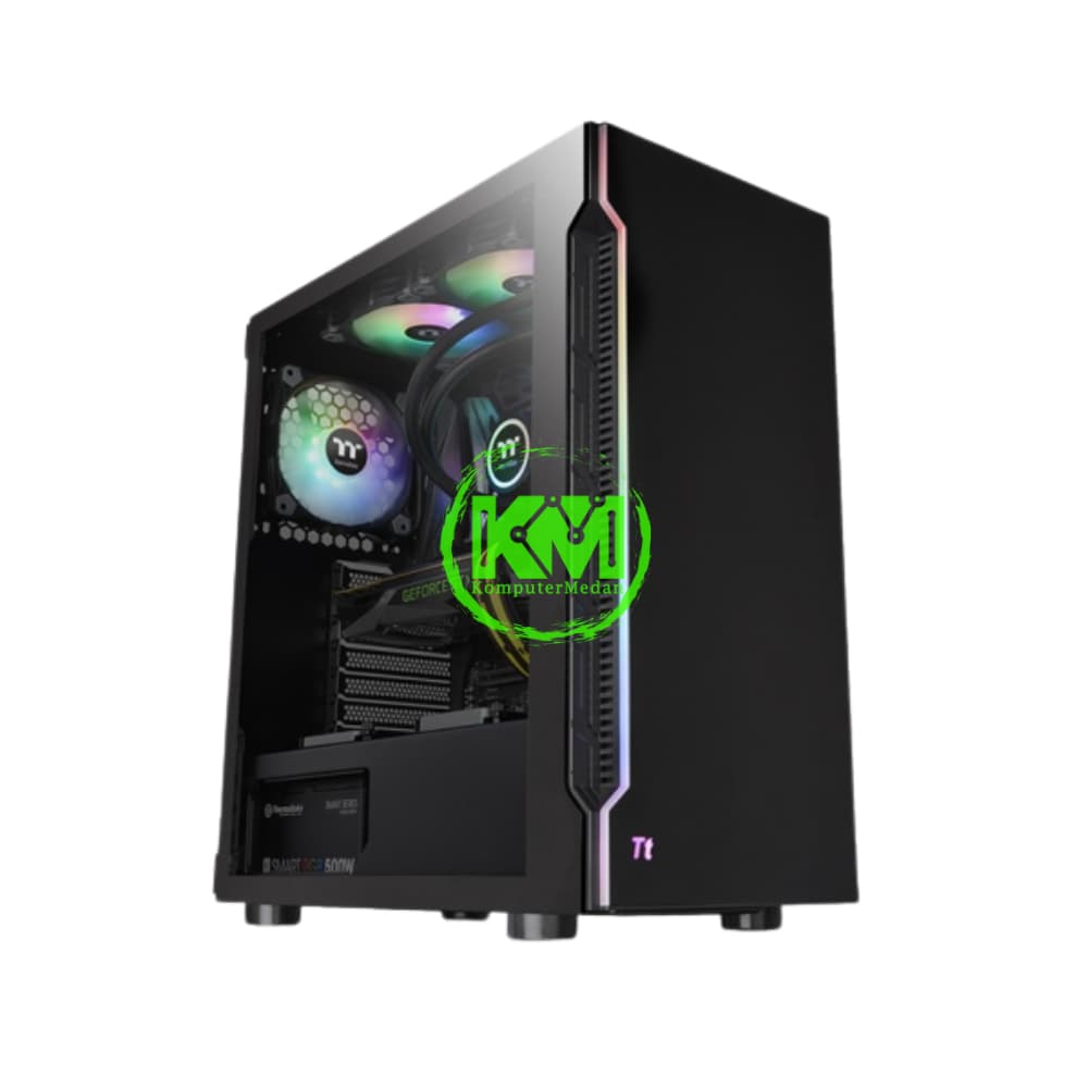 THERMALTAKE H200 TG RGB BLACK GAMING CASING - Image 1