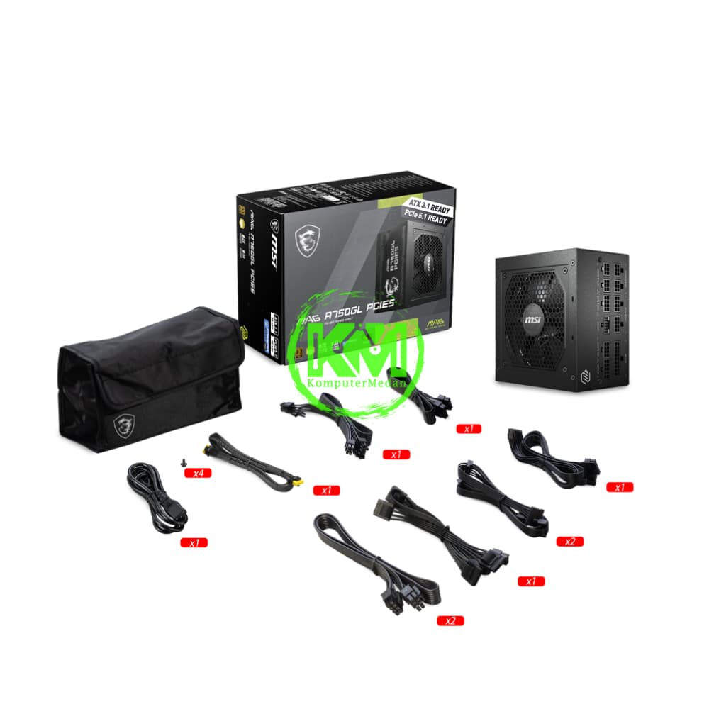 MSI MAG A750GL 750W 80+ GOLD POWER SUPPLY - Image 5