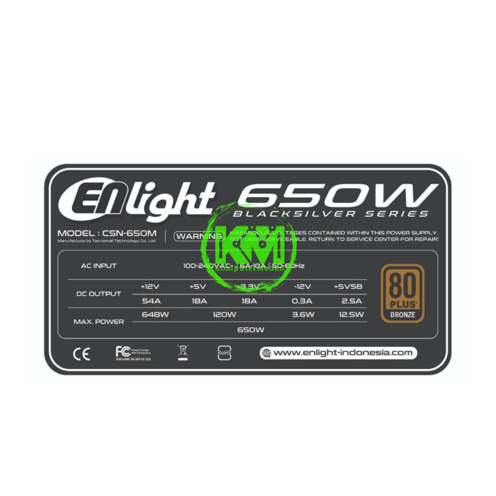 ENLIGHT 650W 80+ BRONZE MODULAR POWER SUPPLY - Image 3