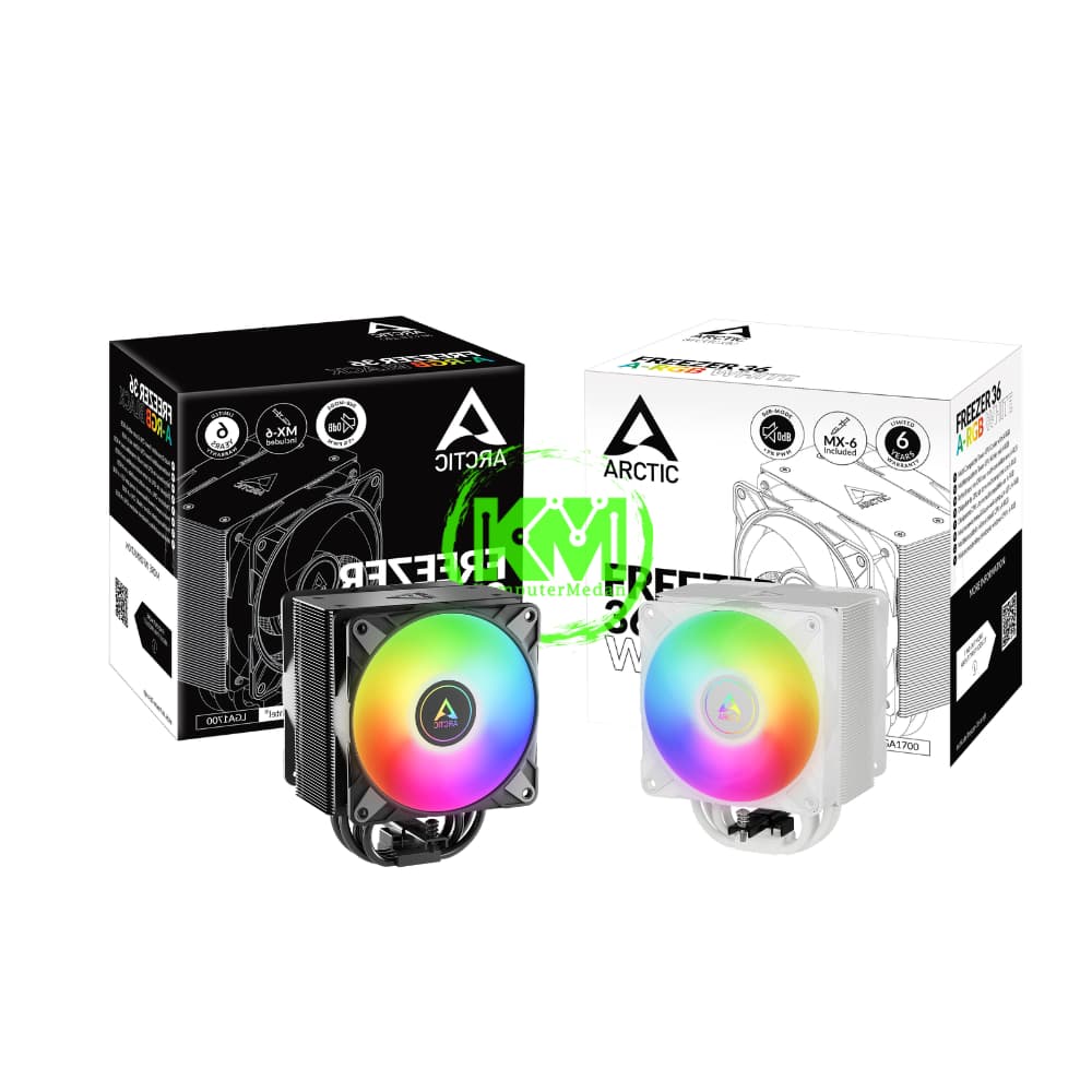 ARTIC COOLING FREEZER 36 ARGB BLACK WHITE DUAL FAN FAN PROCESSOR