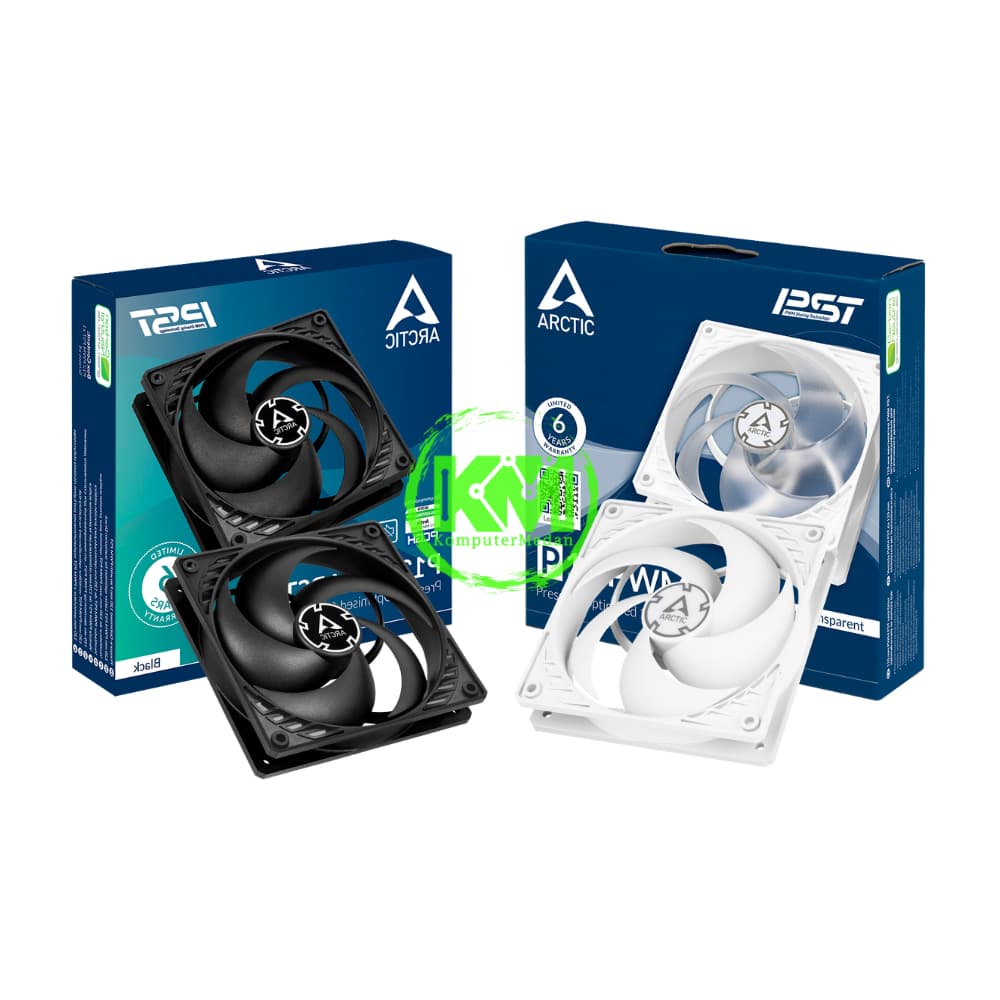 ARTIC COOLING P12 PWM PST 120MM BLACK WHITE FAN CASING - Image 1