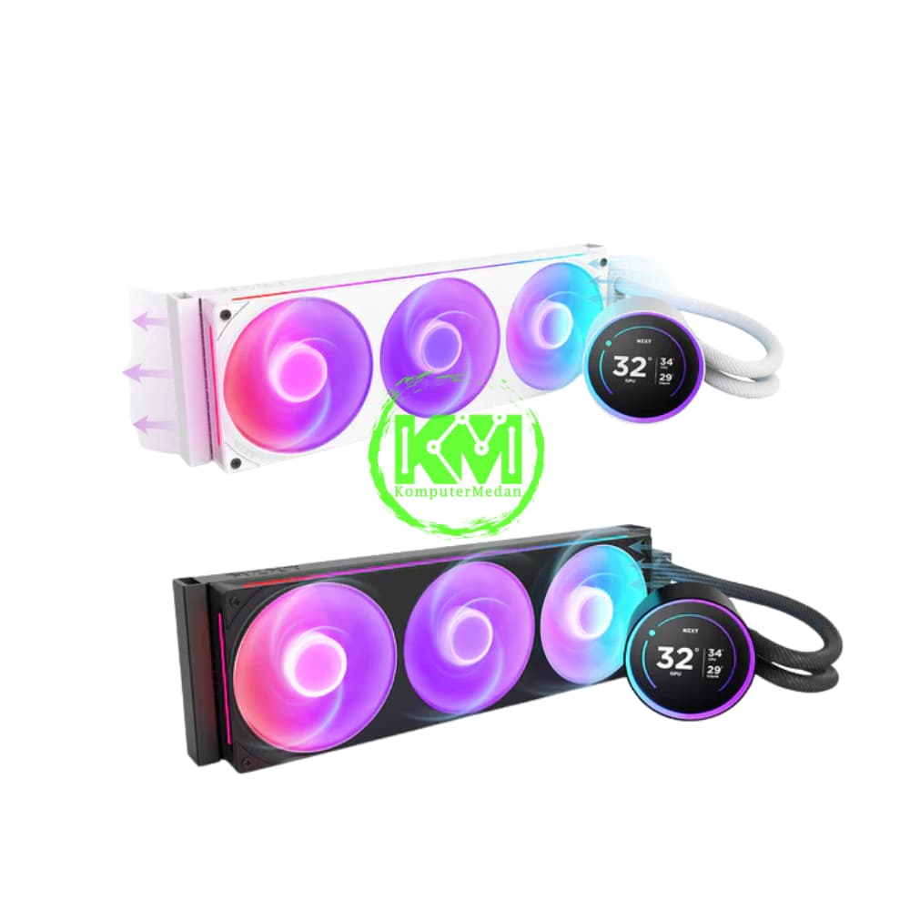 NZXT KRAKEN ELITE 360 RGB V2 BLACK WHITE FAN PROCESSOR - Image 2