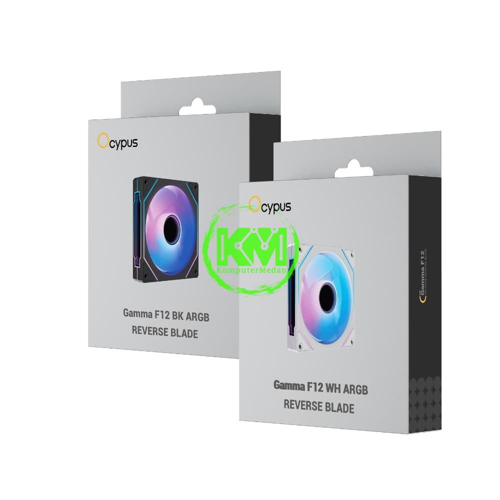 OCYPUS GAMMA F12 ARGB FAN CASE REVERSE BLADE BLACK WHITE FAN CASING - Image 1