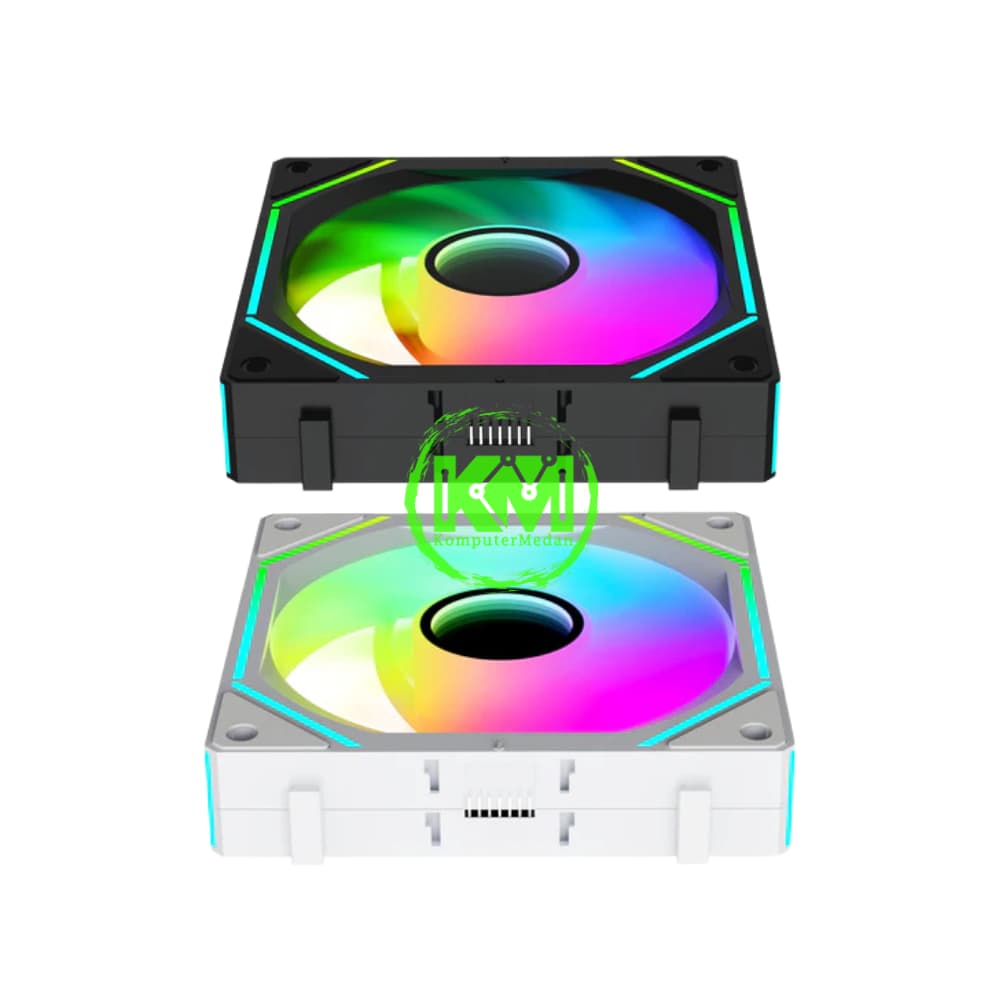 OCYPUS GAMMA F12 UNI ARGB FAN CASE 3IN1 BLACK WHITE FAN CASING - Image 4