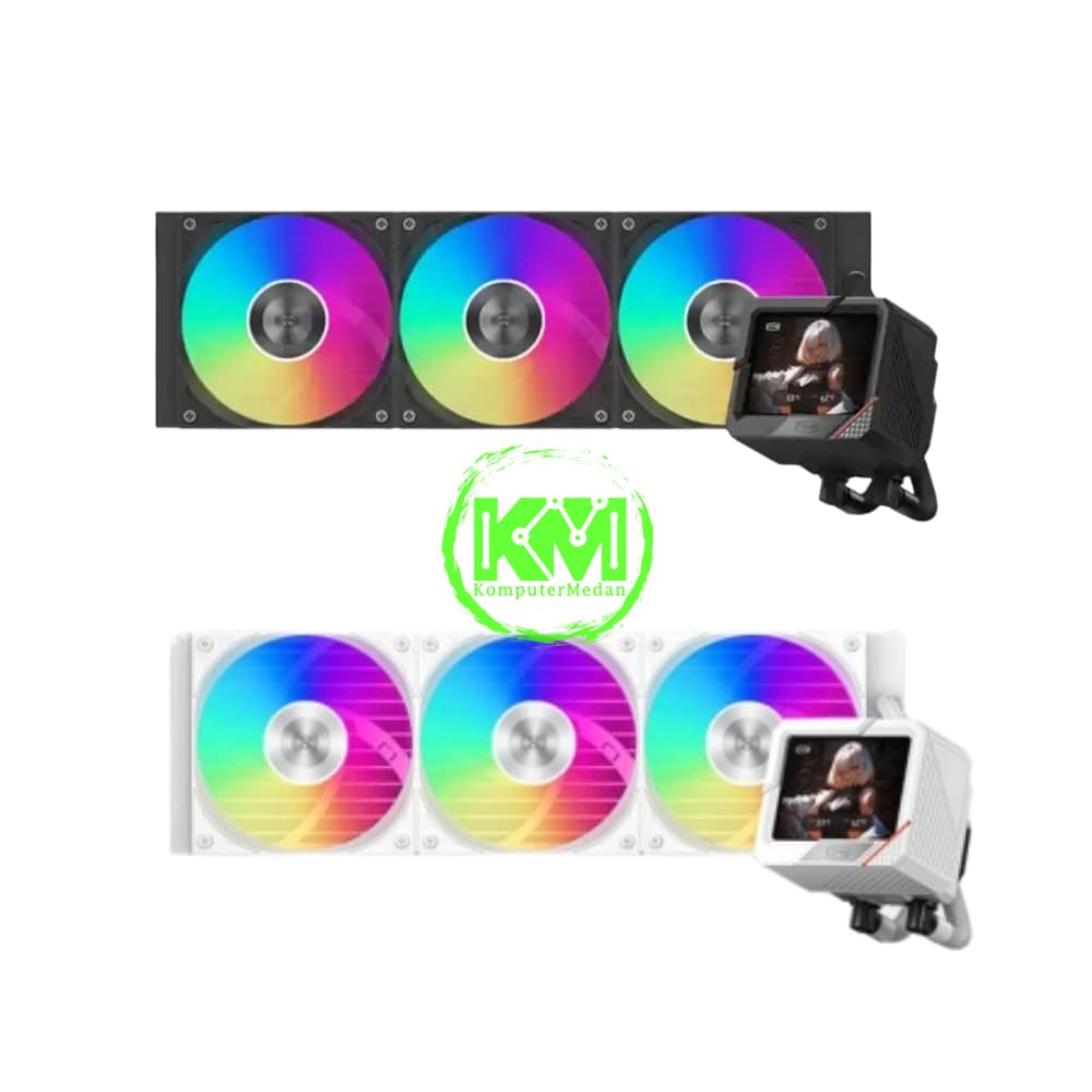 PCCOOLER GT360 ARGB 360MM DISPLAY LCD BLACK WHITE FAN PROCESSOR - Image 2