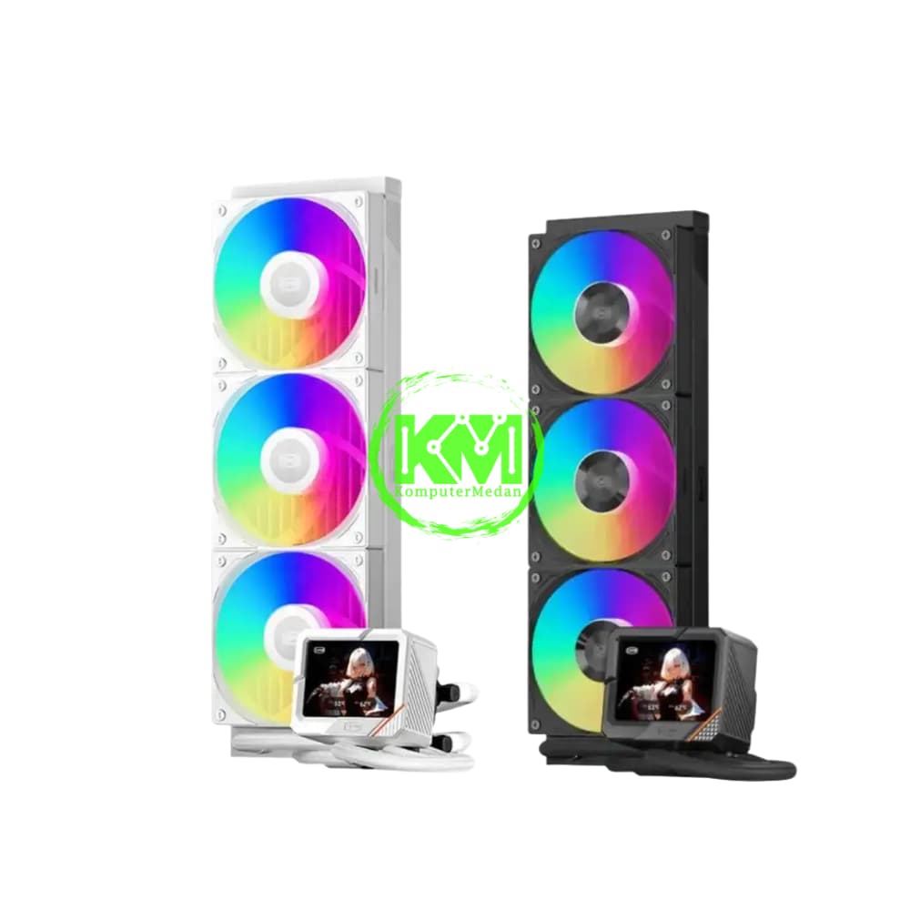 PCCOOLER GT360 ARGB 360MM DISPLAY LCD BLACK WHITE FAN PROCESSOR - Image 3