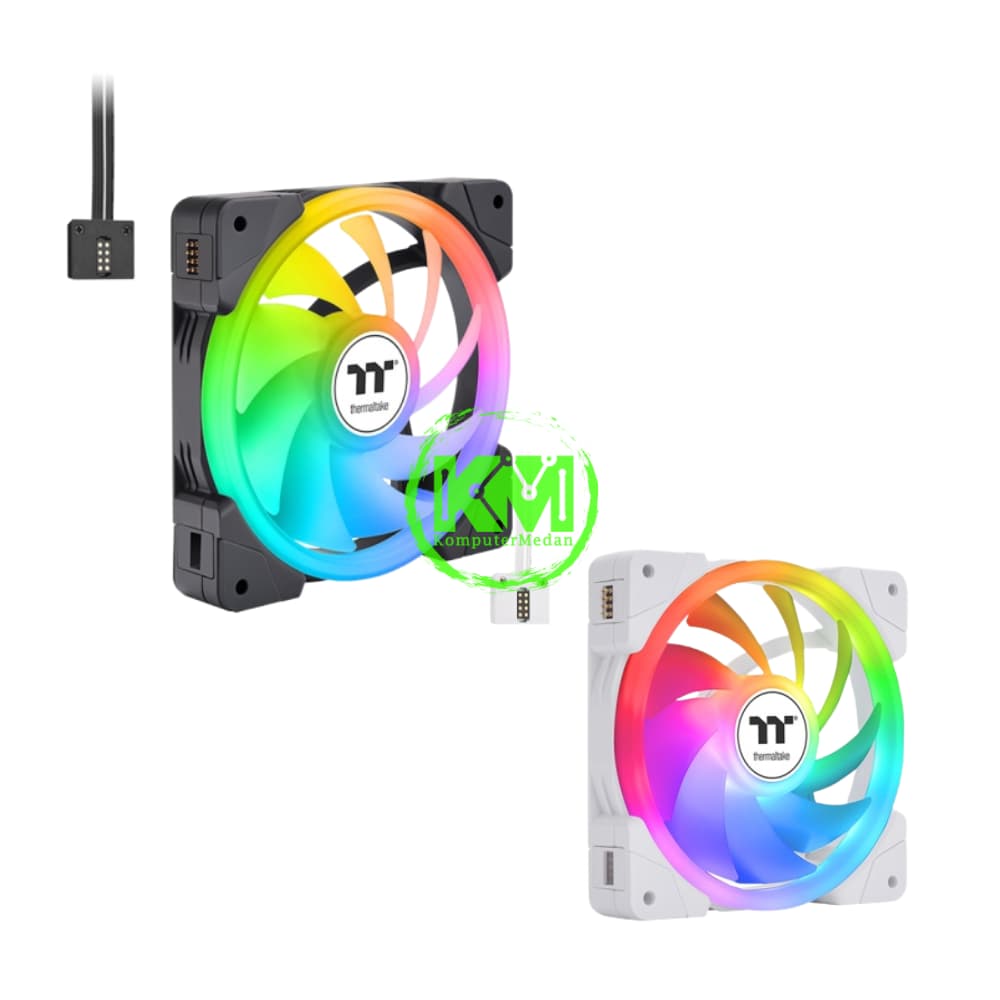 THERMALTAKE SWAFAN EX12 ARGB 3 PACK BLACK WHITE - Image 1