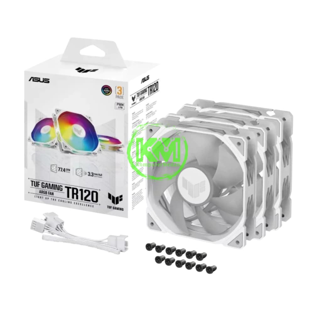 ASUS TUF TR120 ARGB 3IN1 WHITE FAN CASING - Image 1