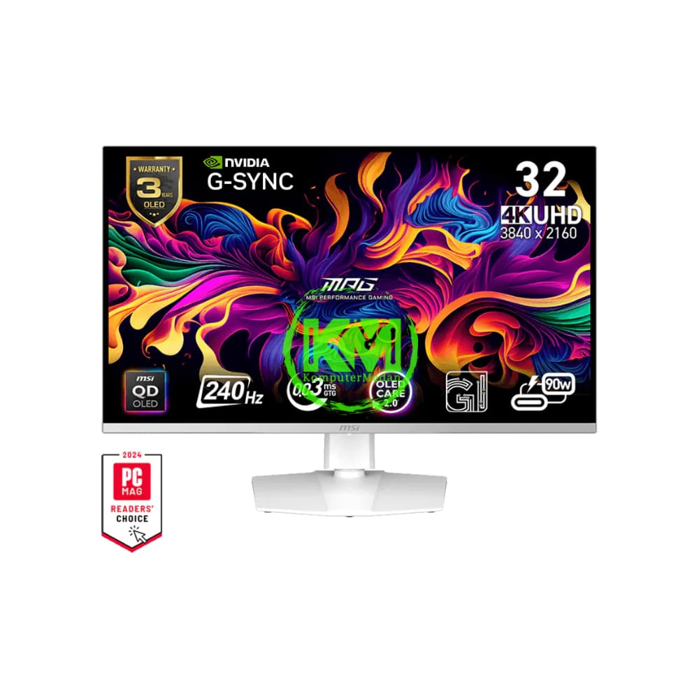 MSI GAMING MPG 321URXW QD OLED WHITE LED MONITOR - Image 1