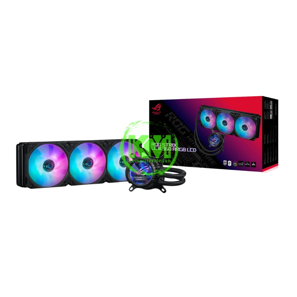 ASUS ROG STRIX LC III 360 ARGB LCD AIO LIQUID COOLER FAN - Image 1