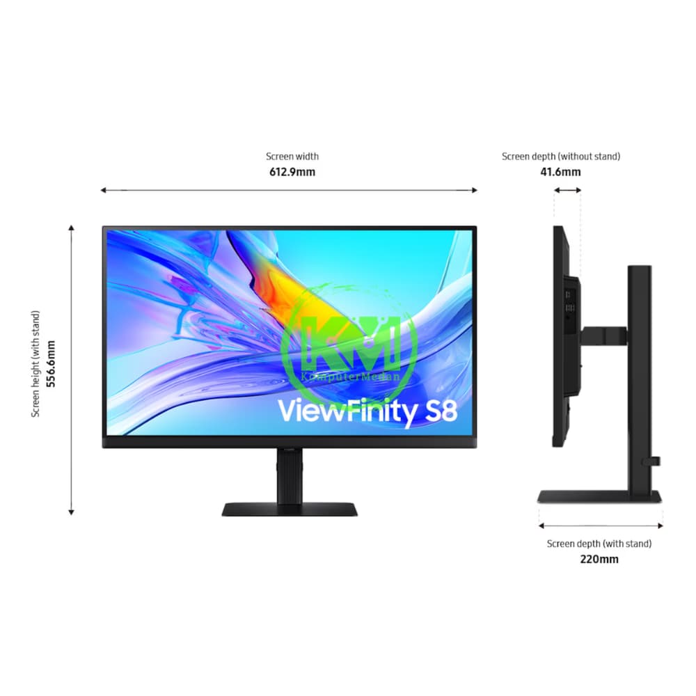 SAMSUNG VIEWFINITY S8 LS27D804UAE - 27" INCH LED MONITOR - Image 3