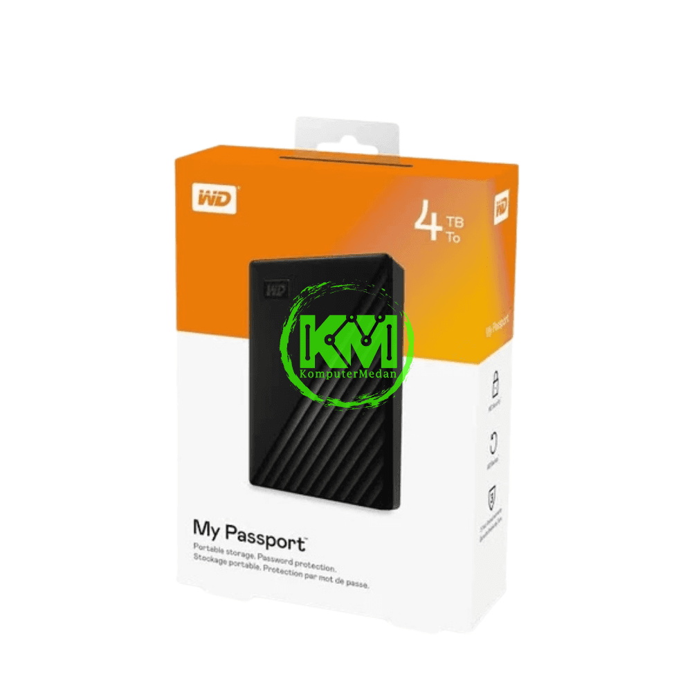 WD MY PASSPORT 4TB BLACK FREE POUCH EXTERNAL HDD - Image 1