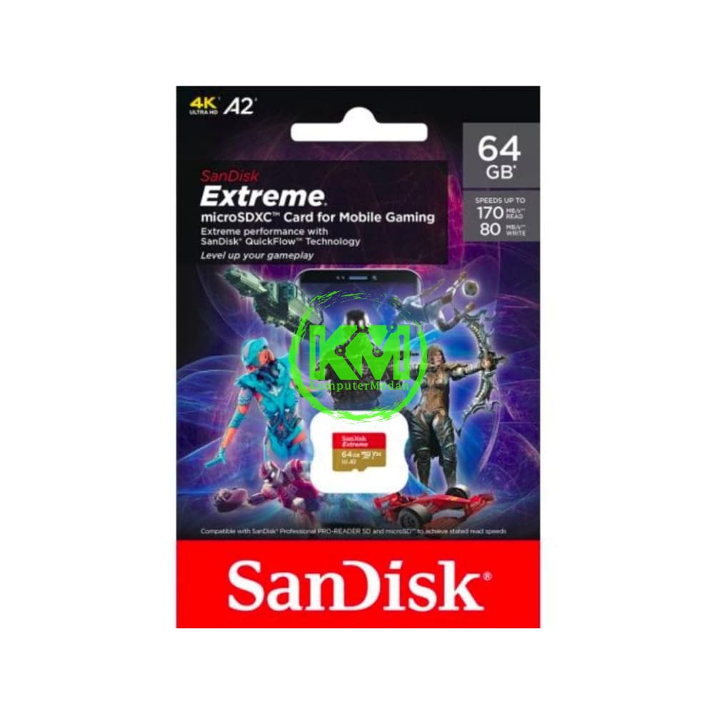 SANDISK MICROSD EXTREME 64GB 17080MB MEMORY CARD