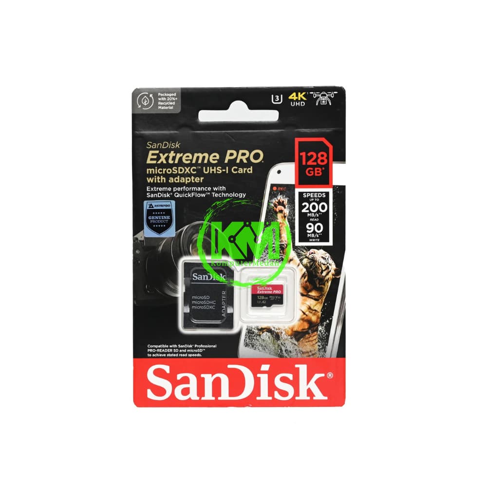 SANDISK MICROSD EXTREME PRO 128GB 200 90MB MEMORY CARD