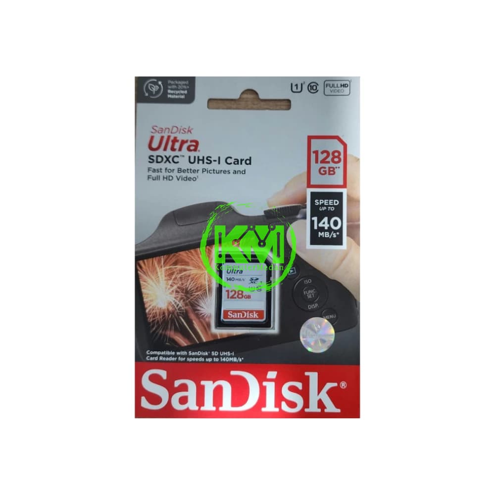 SANDISK SDCARD CLASS10 128GB 140MB MEMORY CARD