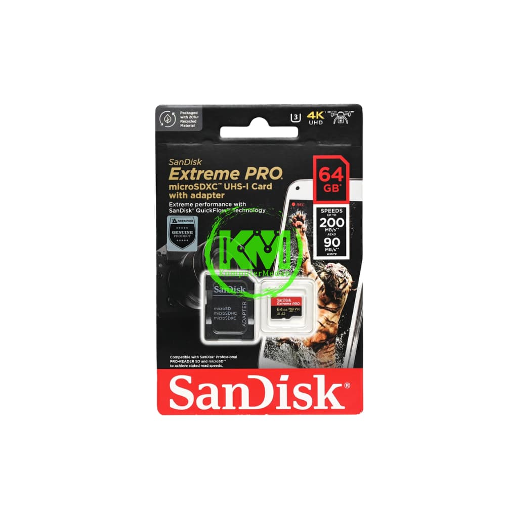 SANDISK MICROSD EXTREME PRO 64GB 200 90MB MEMORY CARD