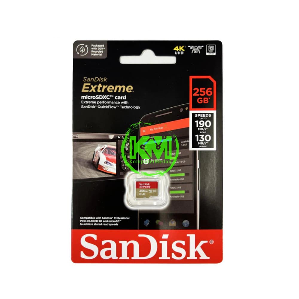 SANDISK MICROSD EXTREME 256GB 190 130MB MEMORY CARD - Image 1