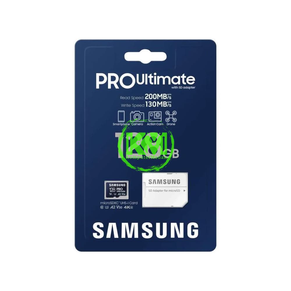 SAMSUNG MICROSD 128GB PRO ULTIMATE 200MB MEMORY CARD - Image 1