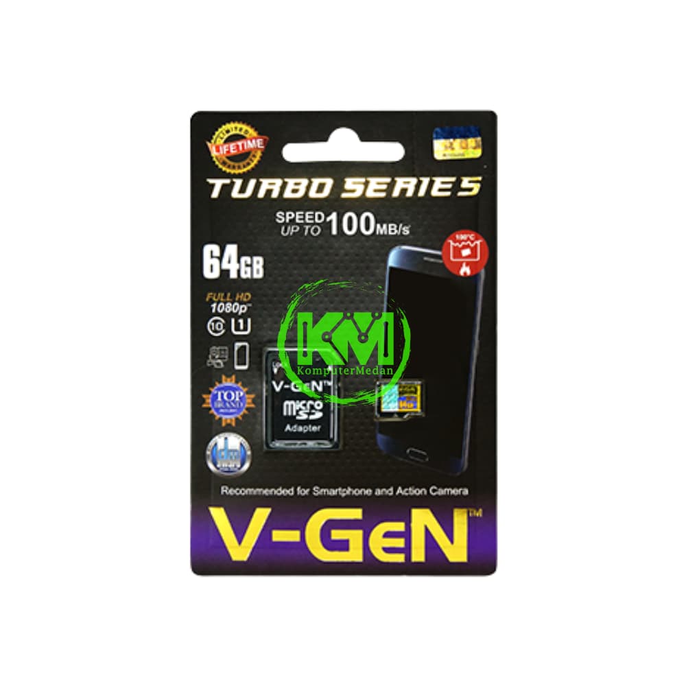 VGEN MICROSD 64GB CLASS 10 TURBO SERIES MEMORY CARD