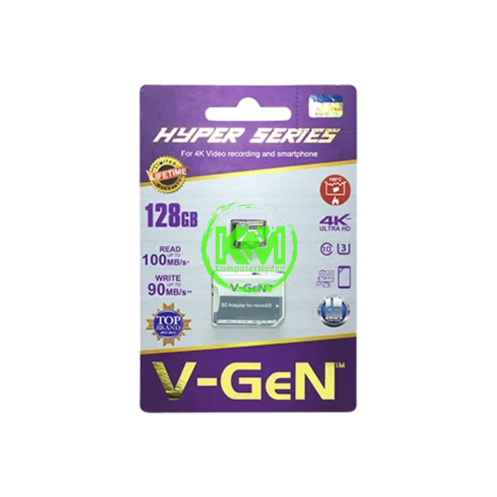VGEN MICROSD HYPER SERIES 128GB MEMORY CARD - Image 1
