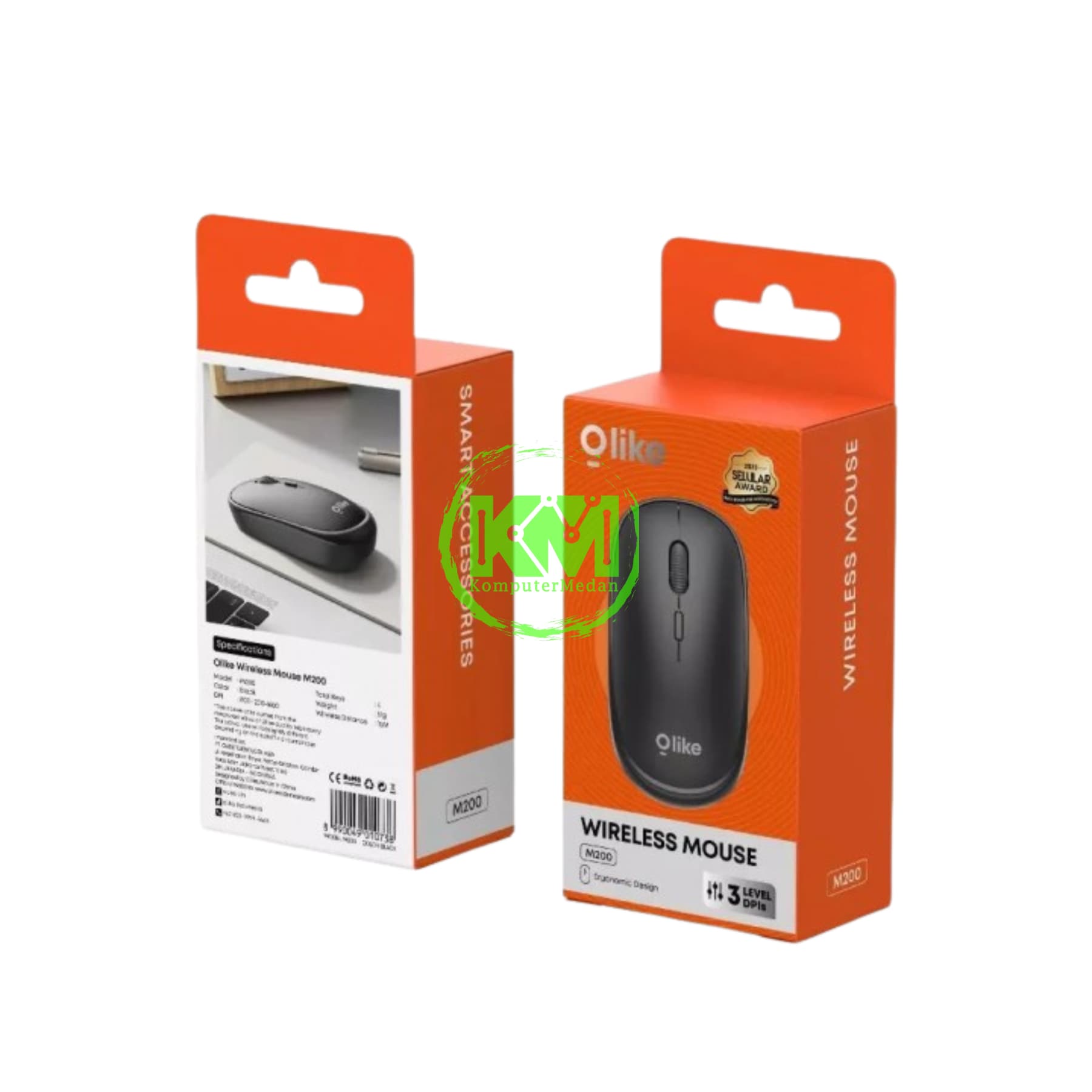 OLIKE WIRELESS M200 MOUSE (BLACK/PINK/GREY)