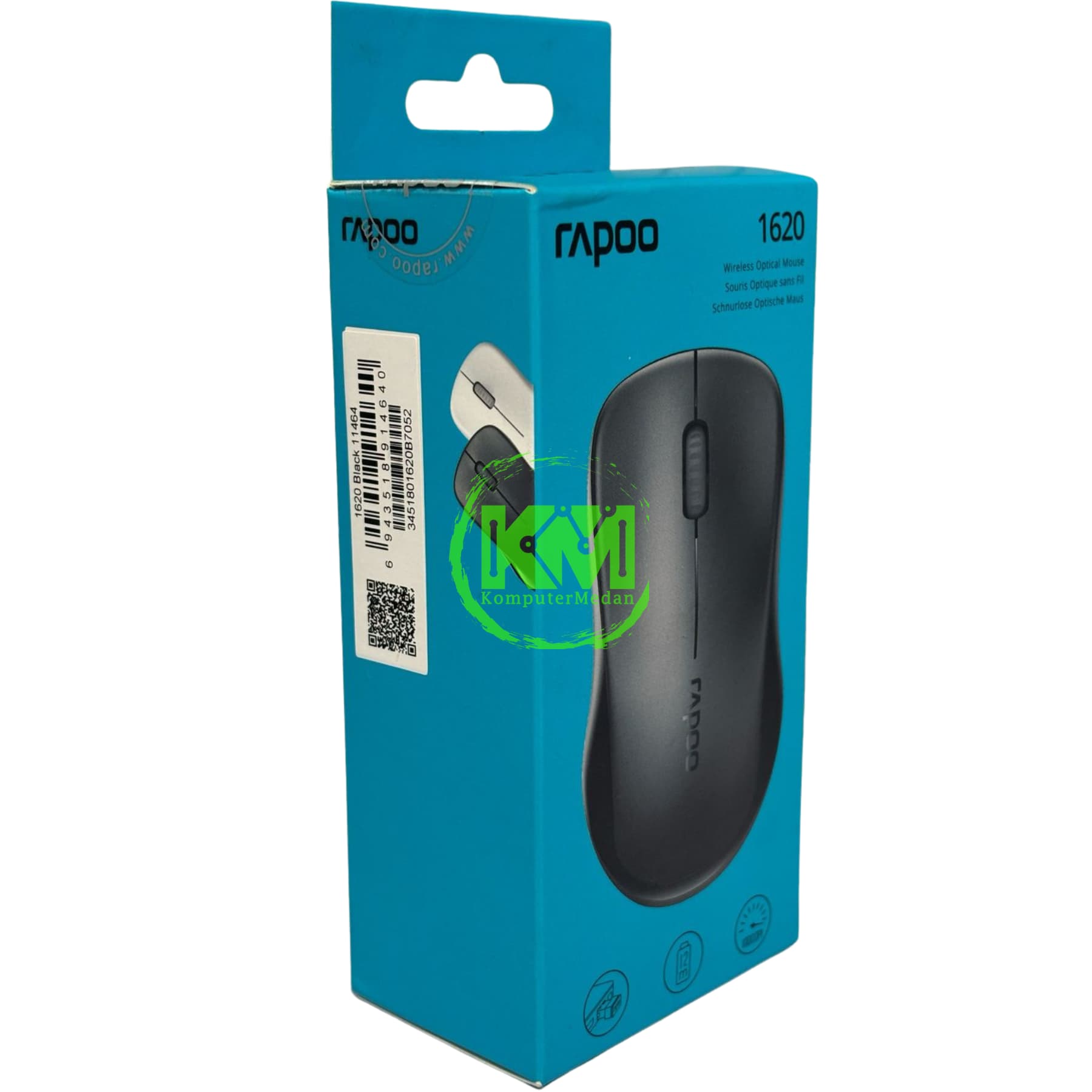 RAPOO WIRELESS 1620 MOUSE (BLACK)