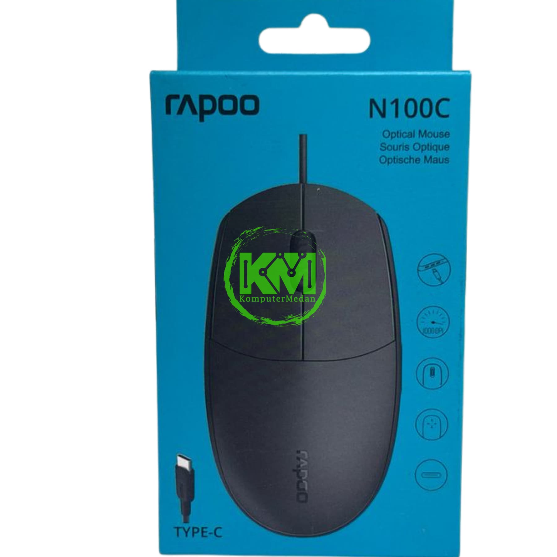 RAPOO N100C TYPE-C MOUSE (BLACK)