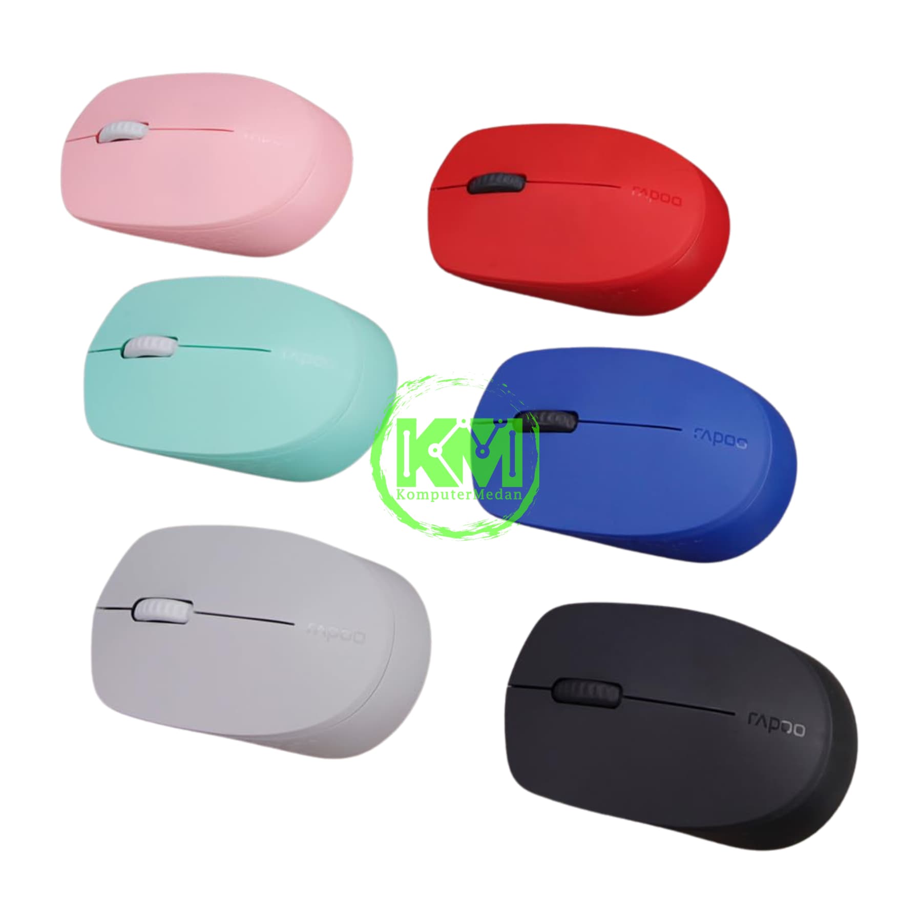 RAPOO WIRELESS MULTIMODE SILENT M100 MOUSE (BLUE/RED/DARK GREY/LIGHT GREY/GREEN/PINK) - Image 1
