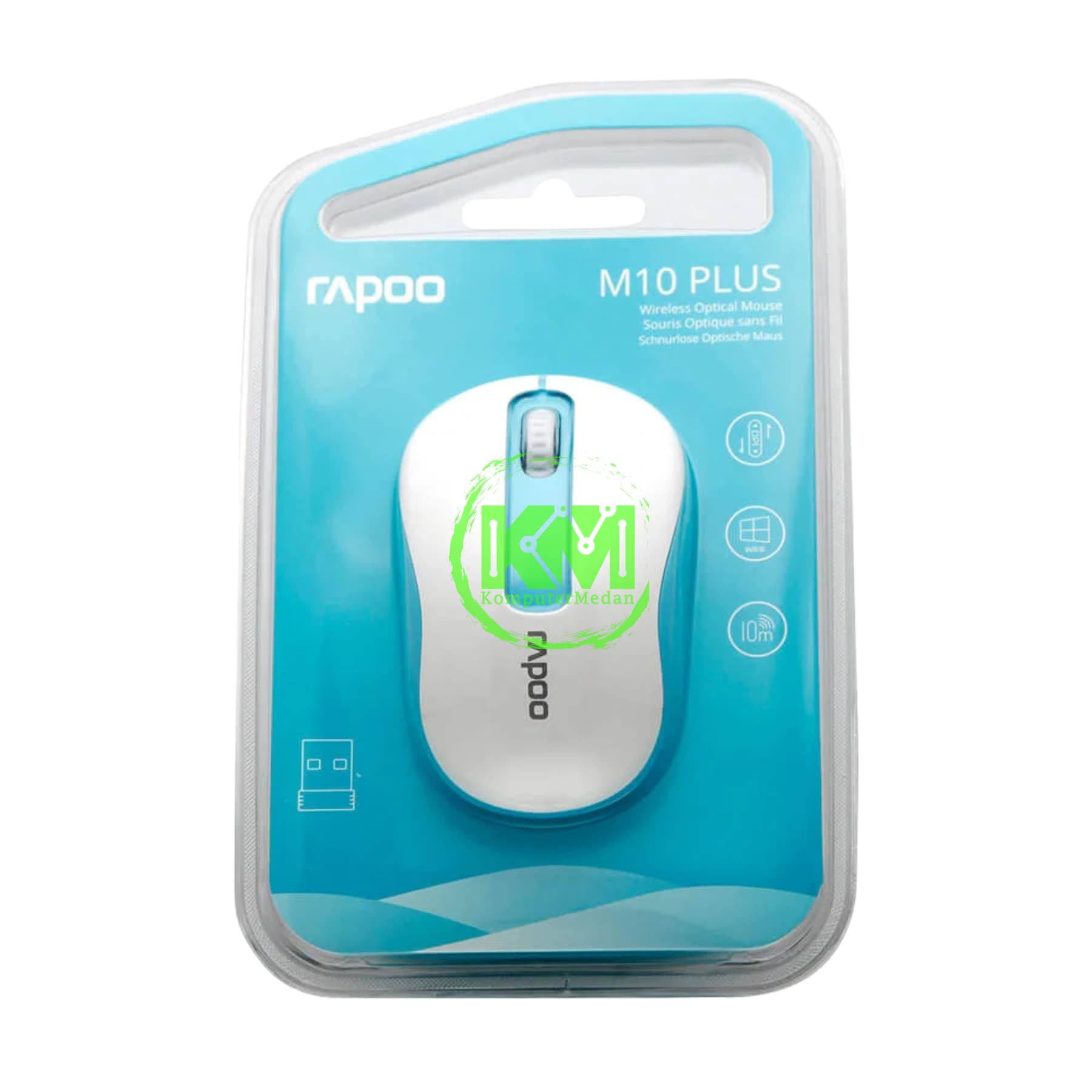 RAPOO WIRELESS M10 PLUS MOUSE (BLACK/WHITE/RED/WHITE-BLUE/WHITE-RED)